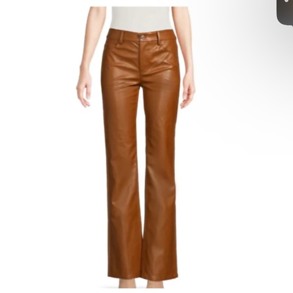 A.L.C. Freddie Brown Faux Leather Pant Size 0 - Picture 1 of 12